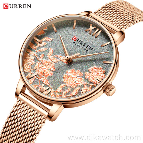 CURREN 9065 Hot Sale Fashion Women's Quartz Watches Chinese Brand Leather Small Dial Fancy Wrist Watch Luxury Relogio Masculino